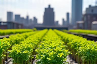 Urban rooftop farm in Brooklyn