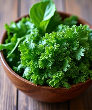 Fresh organic spinach and kale mix